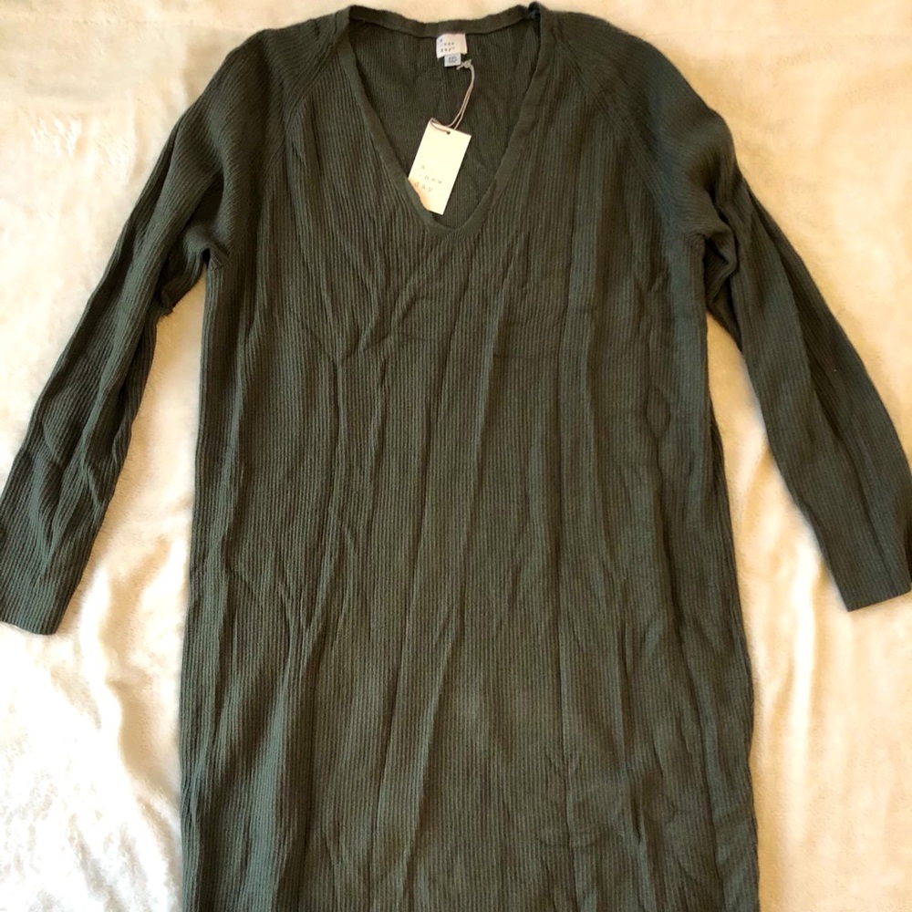 Olive Green Sweater Dress
